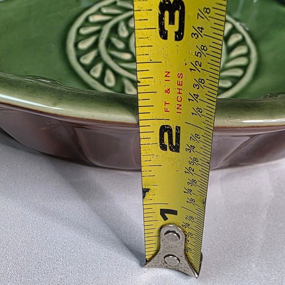 Savinio Designs Green Stoneware Oval Baking Medallion Casserole Pan 10.5in S4 - Picture 8 of 16